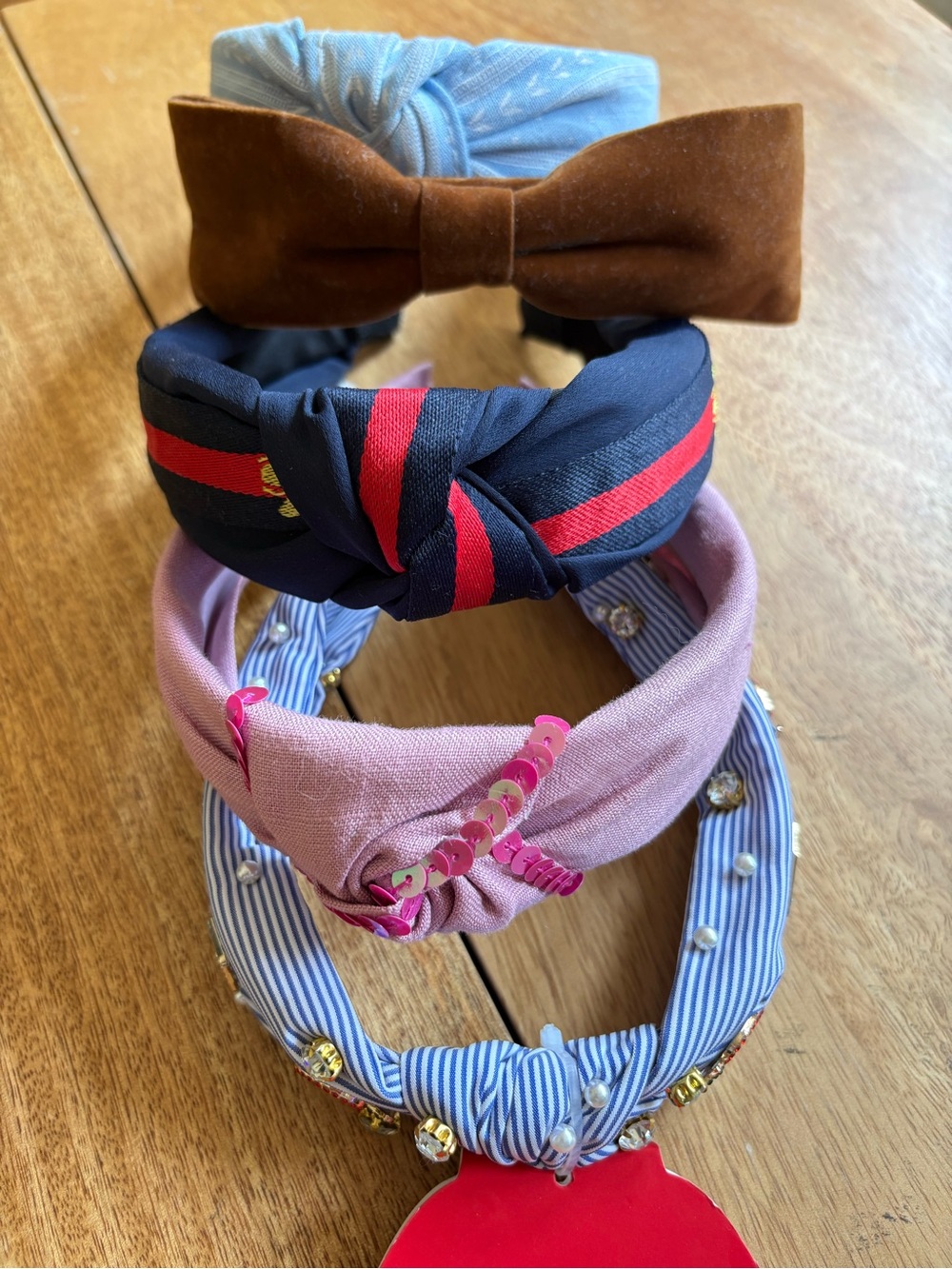 Women’s Decorative wide Headband set Pink, Navy, Brown, Light Blue, Blue Stripe